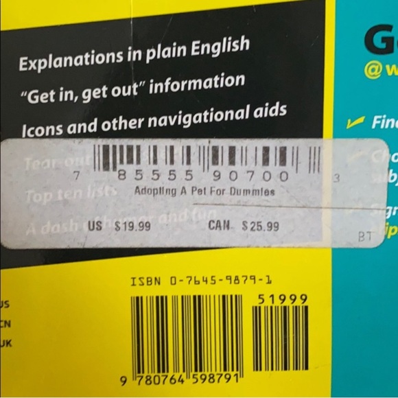 ADOPTING A PET FOR DUMMIES PAPERBACK BOOK MANUAL - Picture 8 of 9